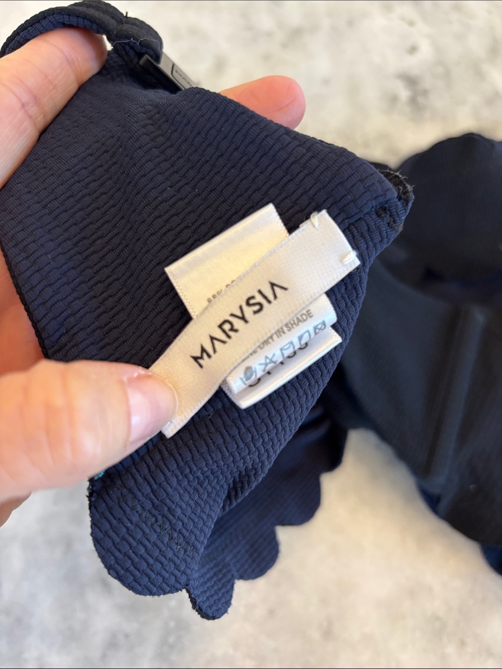 Marysia Scalloped Knot Front Black Crop Top - Picture 6 of 7